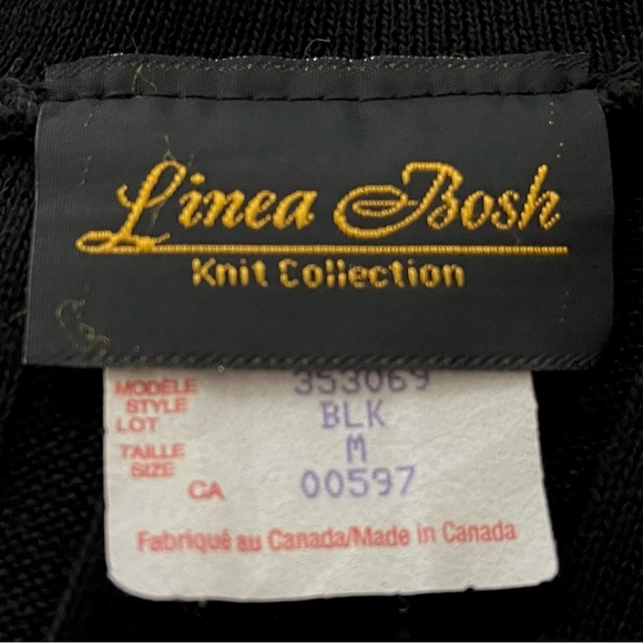 Linea Bosh Knit-Mock Neck Sleeveless Tank~Size M~Black~Ribbed Fabric - Picture 10 of 10